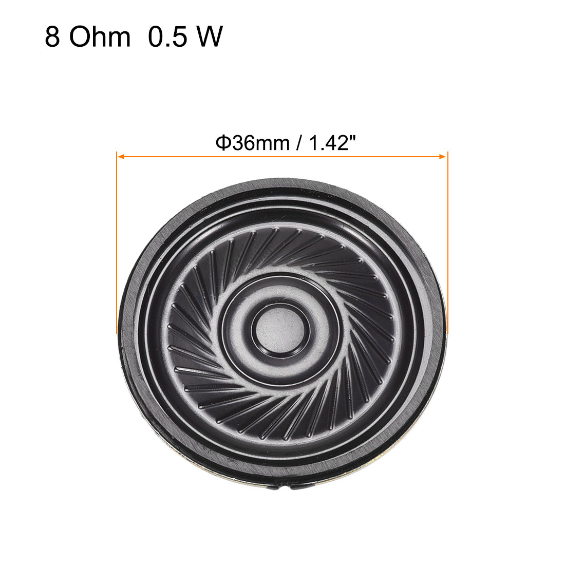 uxcell Uxcell 0.5 W 8 Ohm DIY Magnetic Speaker 36mm Round-shape Replacement Loudspeaker 4pcs