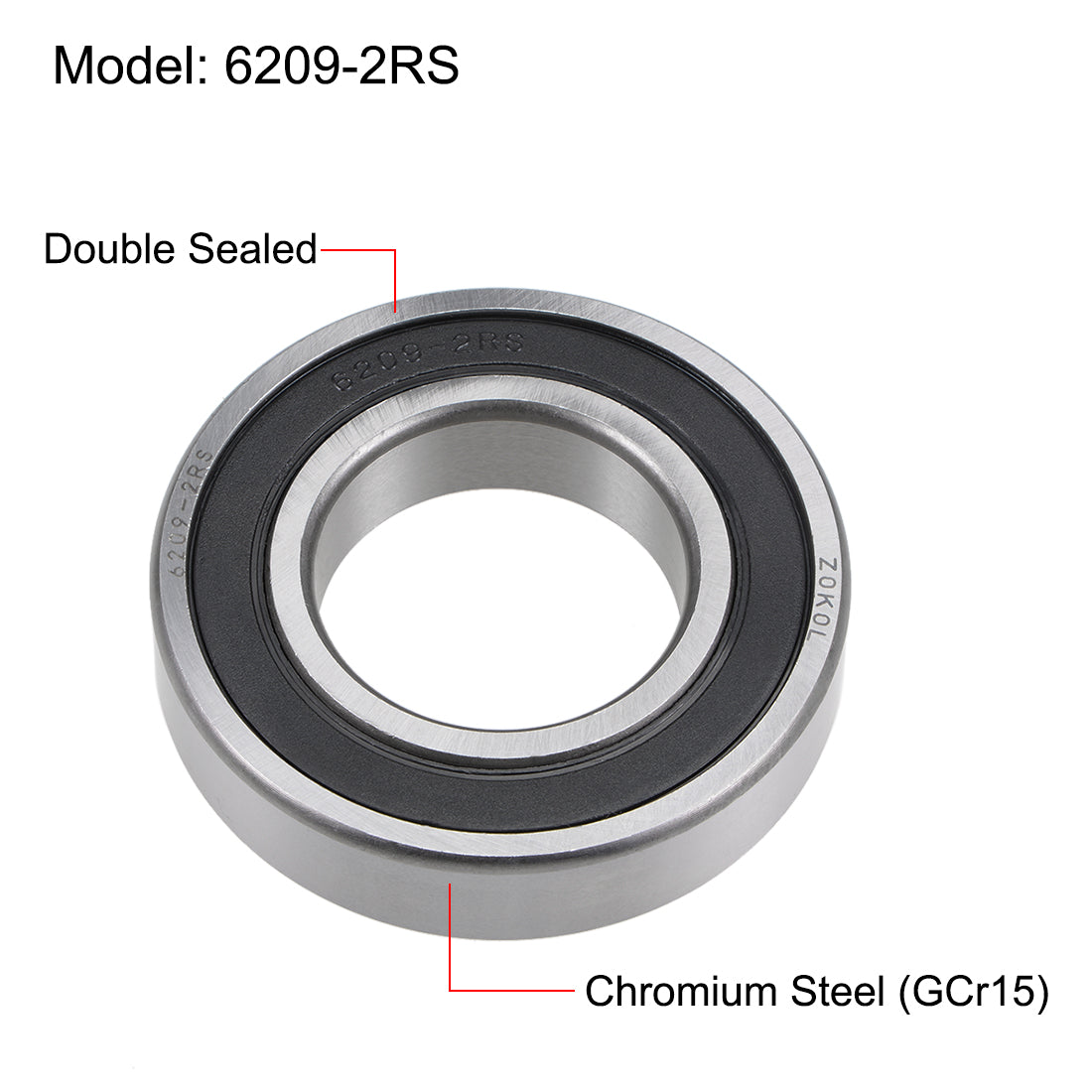 uxcell Uxcell Deep Groove Ball Bearings Metric Double Sealed Chrome Steel ABEC1 Z2 Level