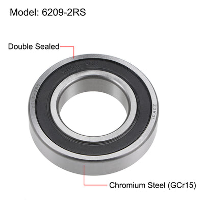 Harfington Uxcell Deep Groove Ball Bearings Metric Double Sealed Chrome Steel ABEC1 Z2 Level