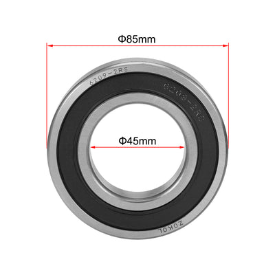 Harfington Uxcell Deep Groove Ball Bearings Metric Double Sealed Chrome Steel ABEC1 Z2 Level