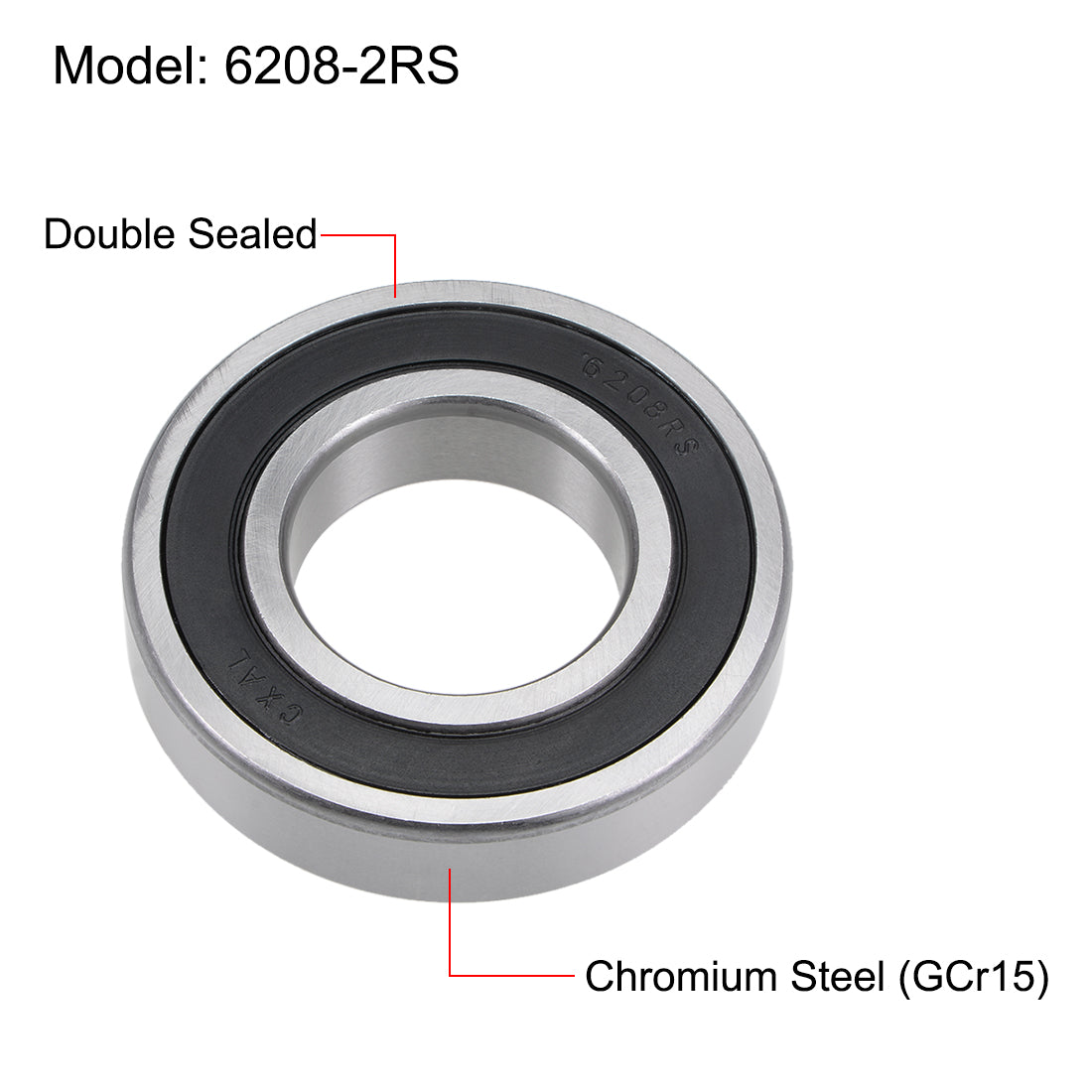 uxcell Uxcell Deep Groove Ball Bearings Metric Double Sealed Chrome Steel ABEC1 Z2 Level