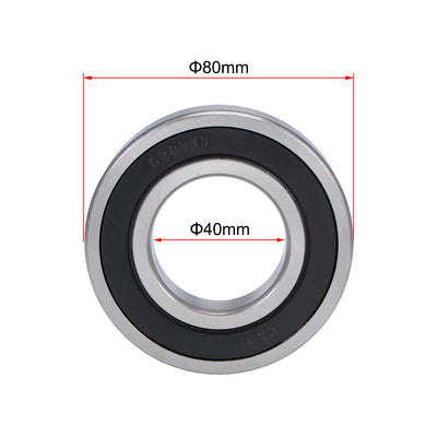 Harfington Uxcell Deep Groove Ball Bearings Metric Double Sealed Chrome Steel ABEC1 Z2 Level