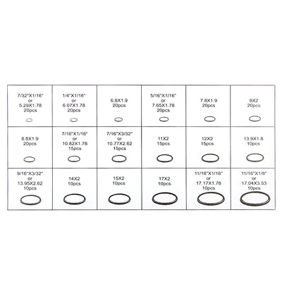 Harfington 270pcs 18 Size Purple Rubber O-Ring Sealing Gasket Washer Seal Assortment Set with Holder Case