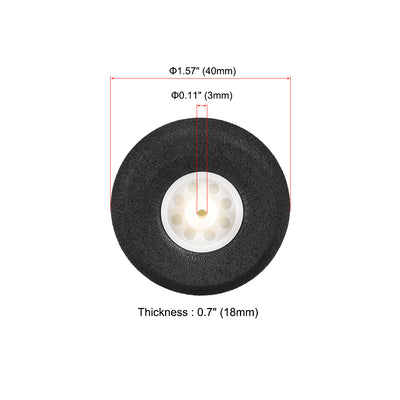 Harfington Uxcell 6Stk. RC Flugzeug Räder - RC Flugzeug Flugzeuge Schwammräder 1,57 Zoll x 0,11 Zoll