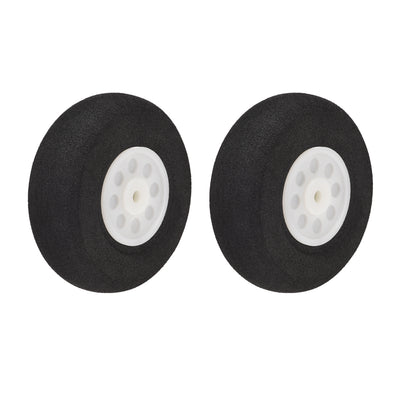 Harfington Uxcell RC Airplane Wheels - 2PCS RC Airplane Aircraft Sponge Wheels 2.16 inch x 0.11 inch