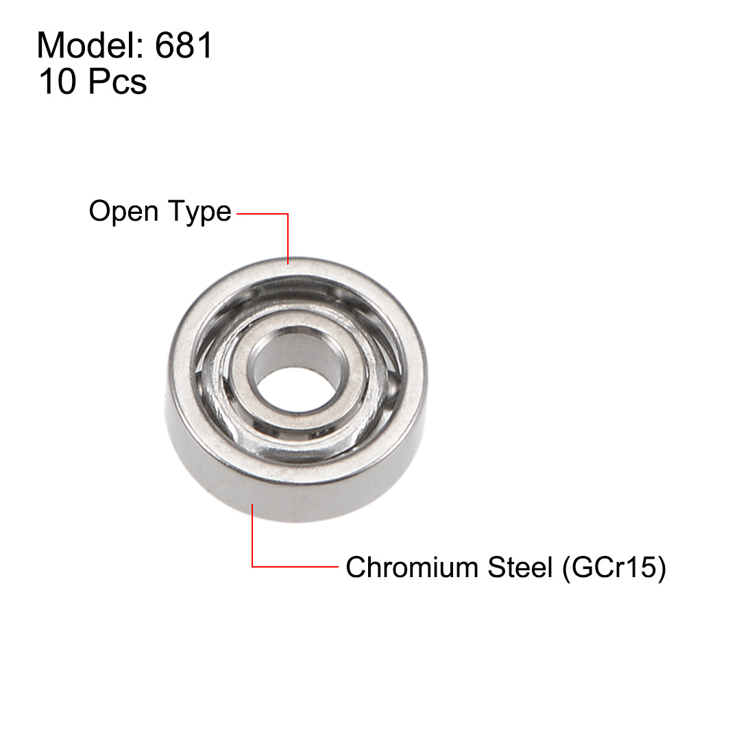 uxcell Uxcell Miniature Deep Groove Ball Bearings Open Type Chrome Steel Bearing