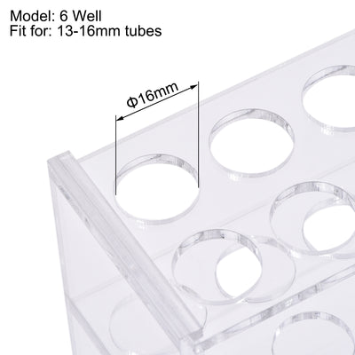 Harfington Uxcell Reagenzglashalter Rack 2x6 Wells für 10ml Zentrifugenröhrchen Klar