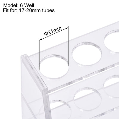 Harfington Uxcell Reagenzglashalter Rack 6 Wells für 25ml Zentrifugenröhrchen Klar