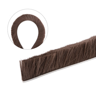 Harfington Uxcell Brush Weather Stripping, Adhesive Felt Door Seal Strip Pile Weatherstrip Door Sweep Brush for Door Window  394Inch L X 0.9Inch W(10000mm X 23mm)Brown