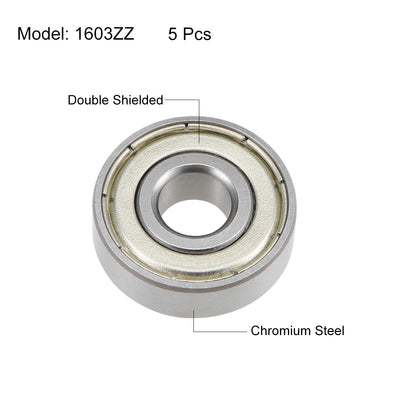 Harfington Uxcell Deep Groove Ball Bearing Double Shielded Z2 Bearings