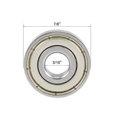 Harfington Uxcell Deep Groove Ball Bearing Double Shielded Z2 Bearings