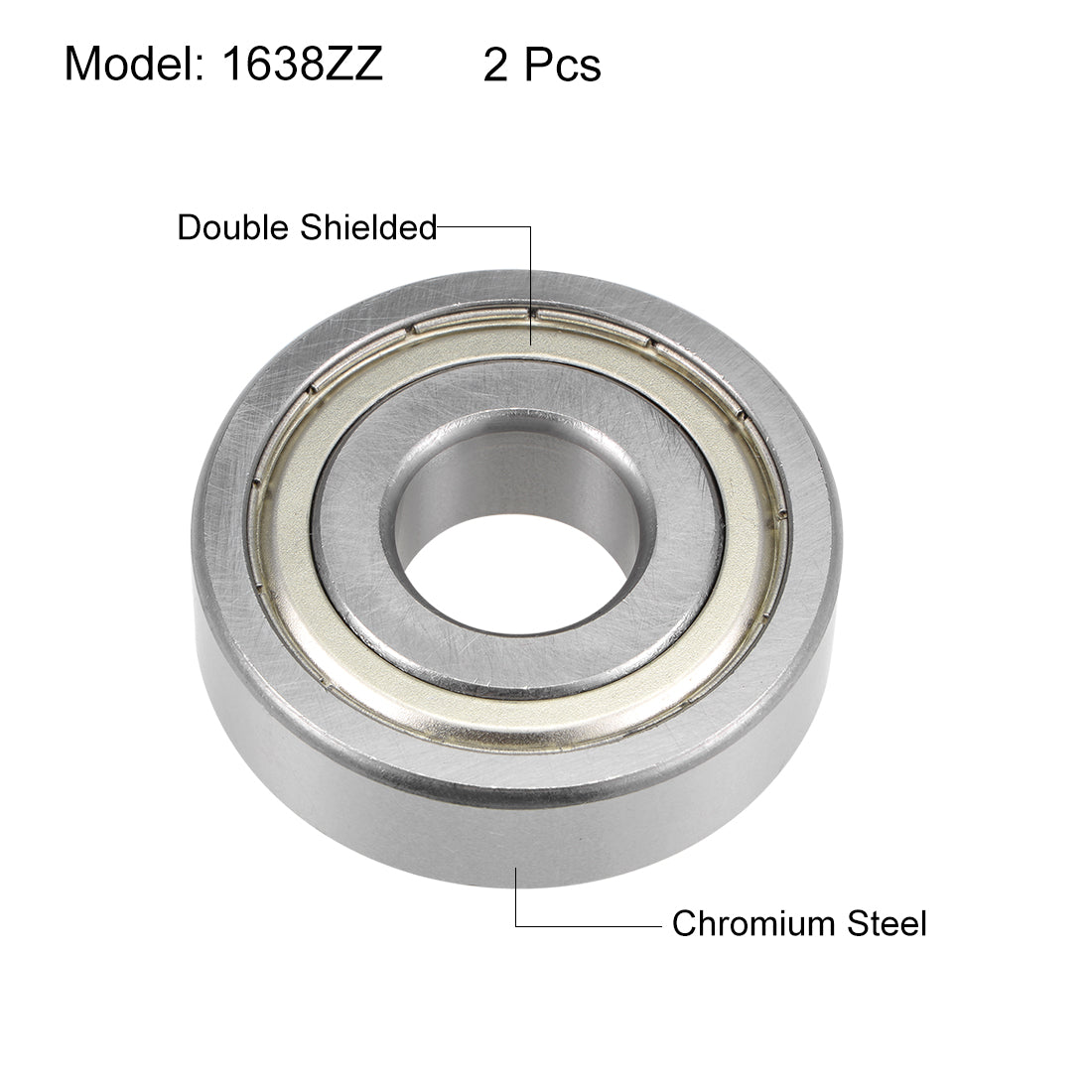 uxcell Uxcell Deep Groove Ball Bearings Z2 Double Shielded Chrome Steel Roller