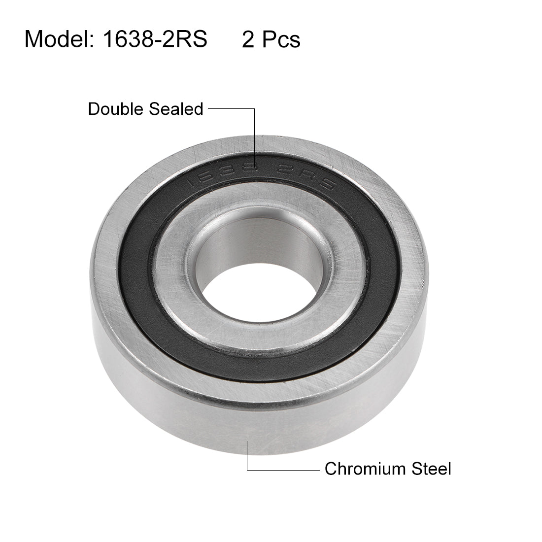 uxcell Uxcell Deep Groove Ball Bearings Inch Double Sealed Chrome Steel ABEC1