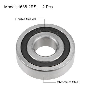 Harfington Uxcell Deep Groove Ball Bearings Inch Double Sealed Chrome Steel ABEC1