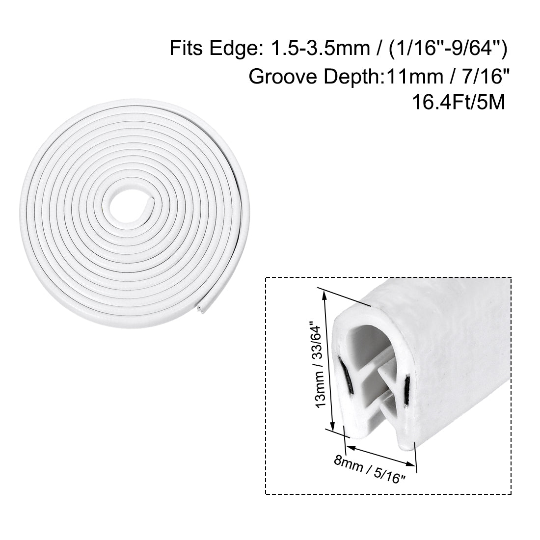 Harfington White PVC Iron Sheet Protect Trim U-Seal Seal