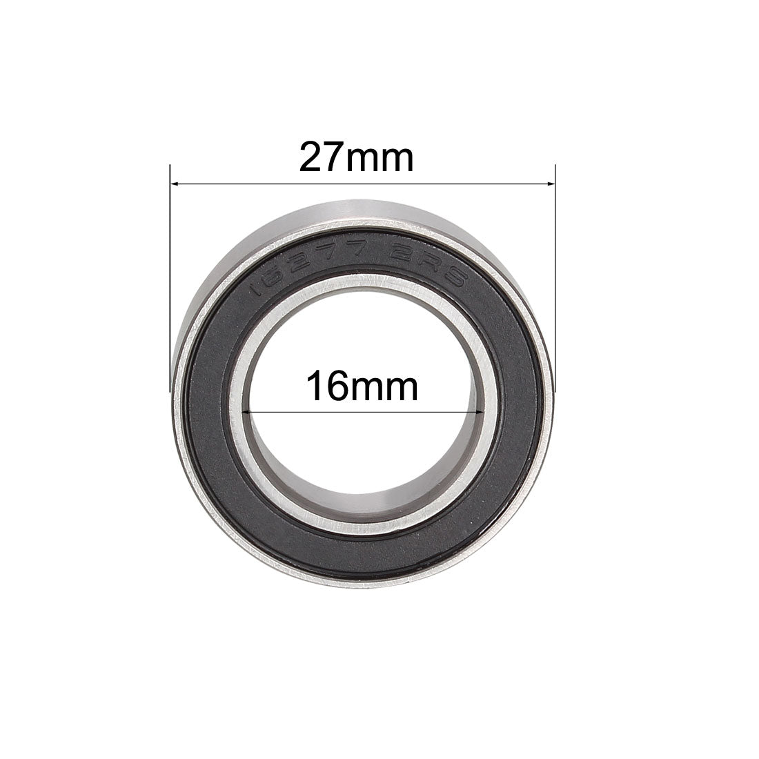 uxcell Uxcell 16277-2RS Deep Groove Ball Bearings Z2 16x27x7mm Double Sealed Chrome Steel 2pcs