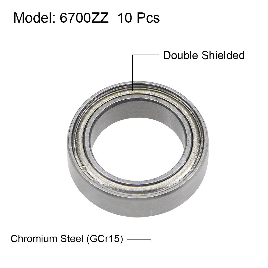 uxcell Uxcell Deep Groove Ball Bearings Thin Section Double Shielded Chrome Steel ABEC1