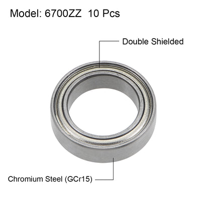 Harfington Uxcell Deep Groove Ball Bearings Thin Section Double Shielded Chrome Steel ABEC1