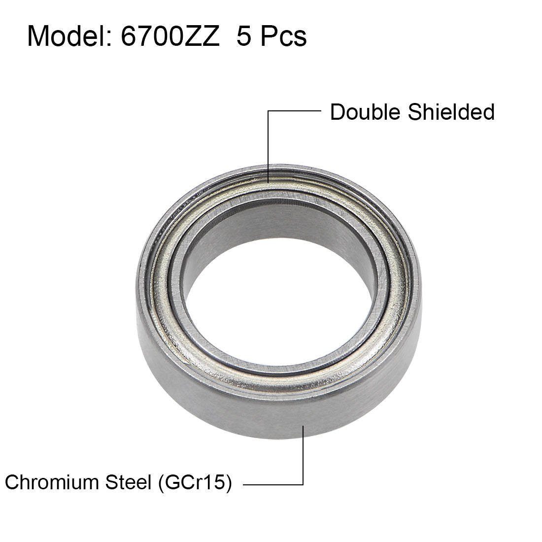 uxcell Uxcell Deep Groove Ball Bearing Thin Section Double Shield Chrome Steel