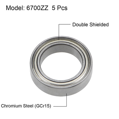 Harfington Uxcell Deep Groove Ball Bearing Thin Section Double Shield Chrome Steel