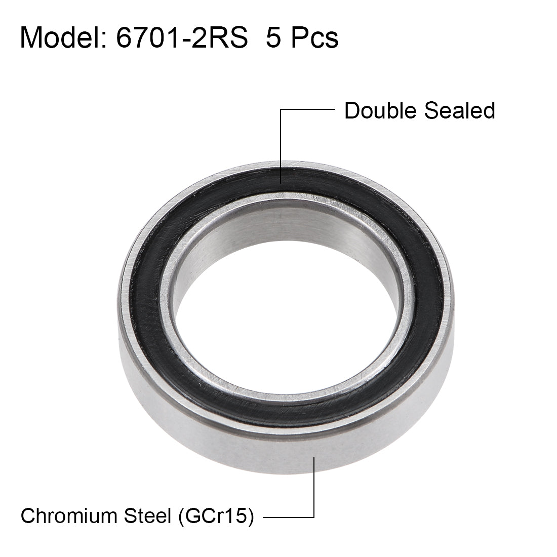 uxcell Uxcell Deep Groove Ball Bearings Thin Section Double Sealed Chrome Steel Bearings