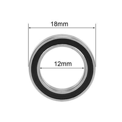 Harfington Uxcell Deep Groove Ball Bearings Thin Section Double Sealed Chrome Steel Bearings