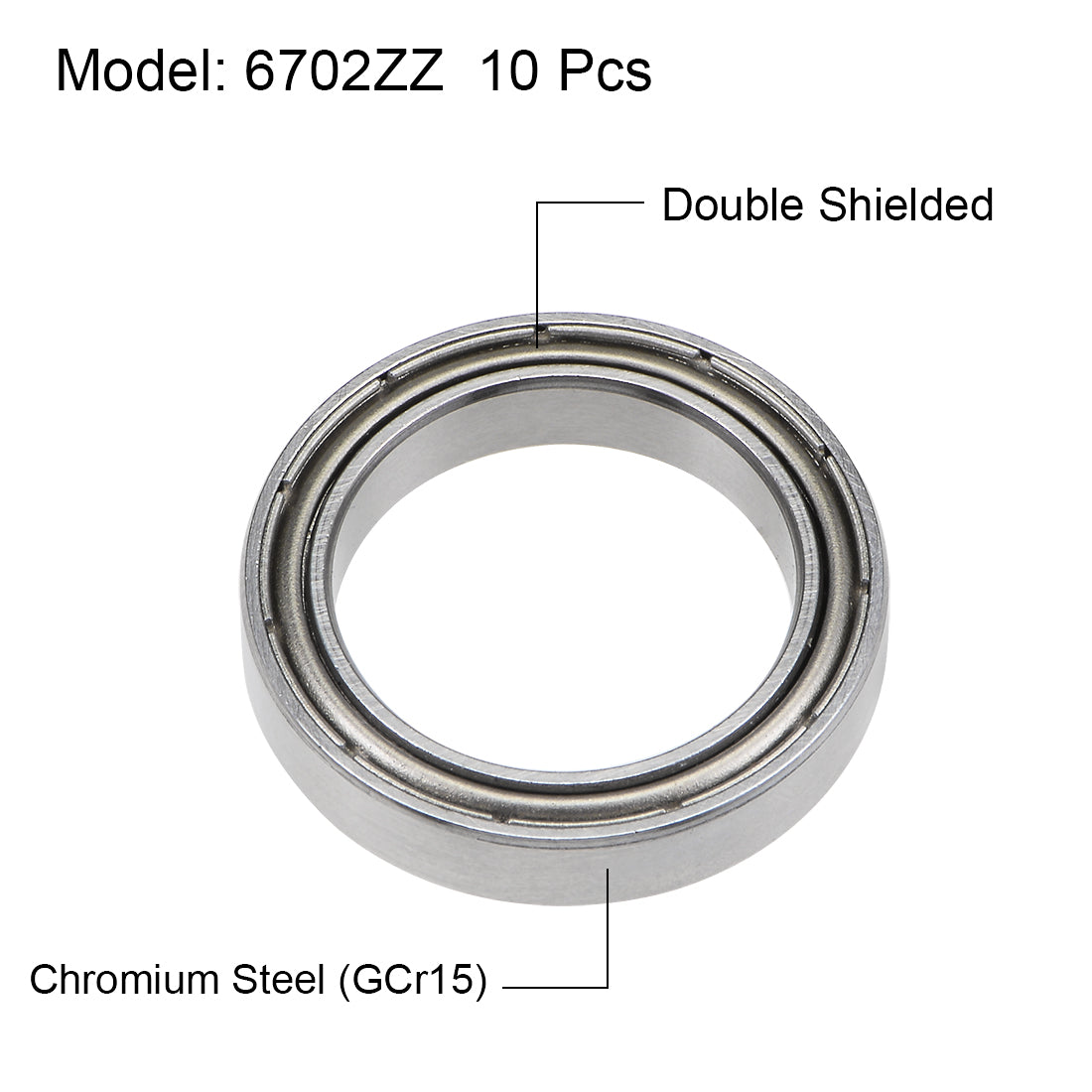 uxcell Uxcell Deep Groove Ball Bearings Thin Section Double Shielded Chrome Steel ABEC1