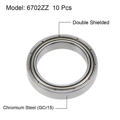 Harfington Uxcell Deep Groove Ball Bearings Thin Section Double Shielded Chrome Steel ABEC1