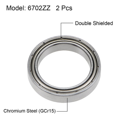 Harfington Uxcell Deep Groove Ball Bearings Thin Section Double Shield Chrome Steel ABEC1