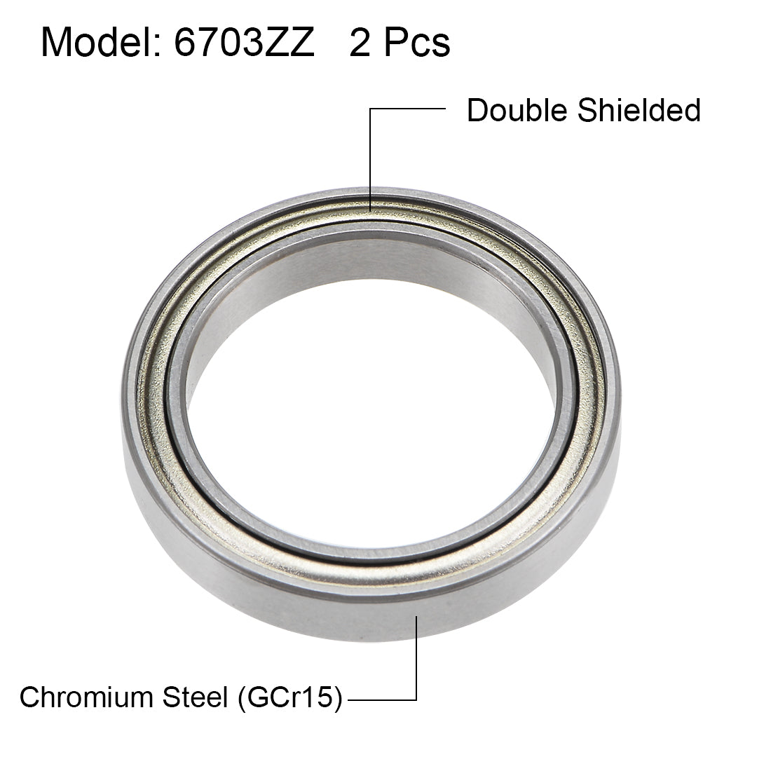 uxcell Uxcell Deep Groove Ball Bearings Thin Section Double Shield Chrome Steel ABEC1