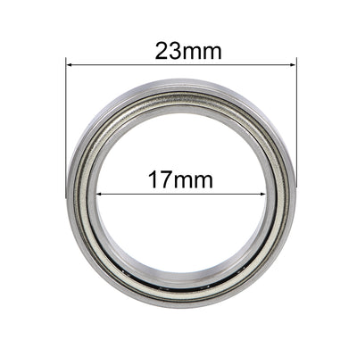 Harfington Uxcell Deep Groove Ball Bearings Thin Section Double Shield Chrome Steel ABEC1