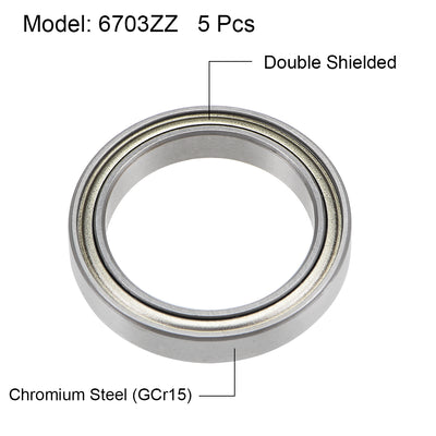 Harfington Uxcell Deep Groove Ball Bearing Thin Section Double Shield Chrome Steel