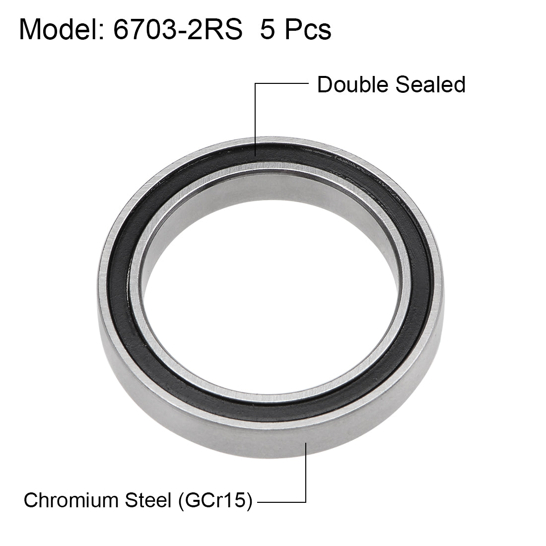 uxcell Uxcell Deep Groove Ball Bearings Thin Section Double Sealed Chrome Steel Bearings