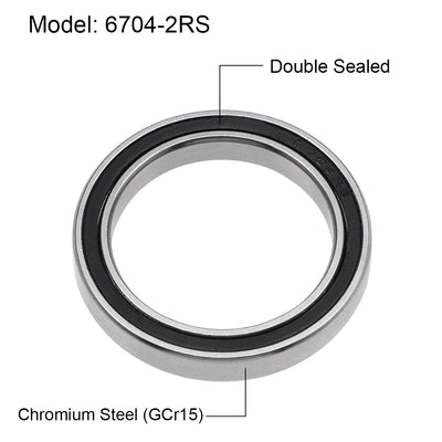 Harfington Uxcell Deep Groove Ball Bearings Thin Section Double Seal Chrome Steel ABEC1