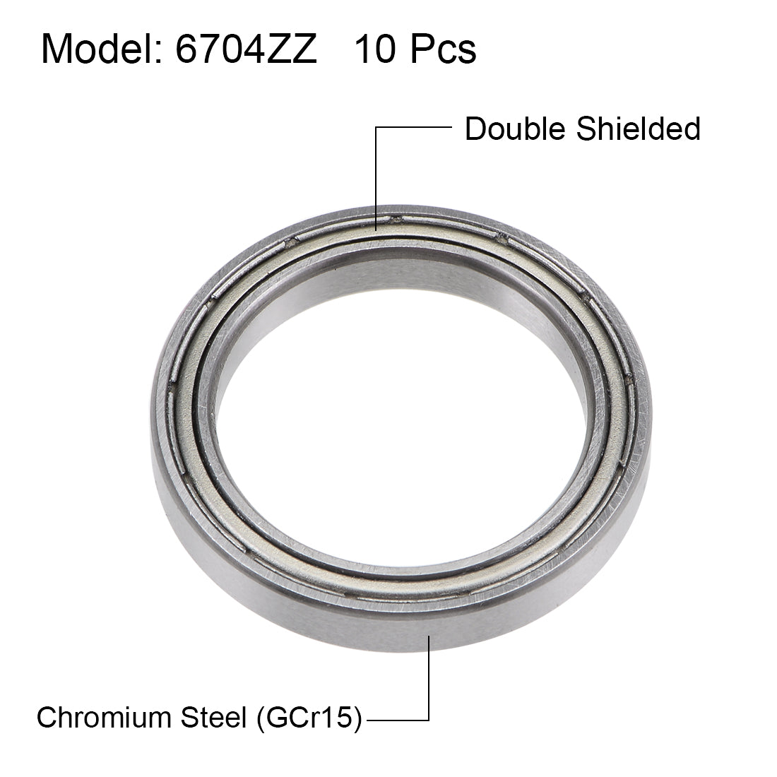 uxcell Uxcell Deep Groove Ball Bearings Thin Section Double Shielded Chrome Steel ABEC1