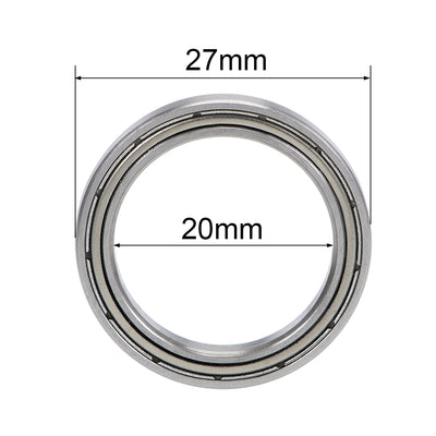 Harfington Uxcell Deep Groove Ball Bearings Thin Section Double Shielded Chrome Steel ABEC1