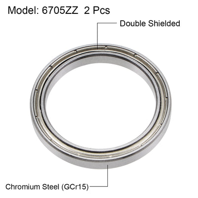 Harfington Uxcell Deep Groove Ball Bearings Thin Section Double Shield Chrome Steel ABEC1