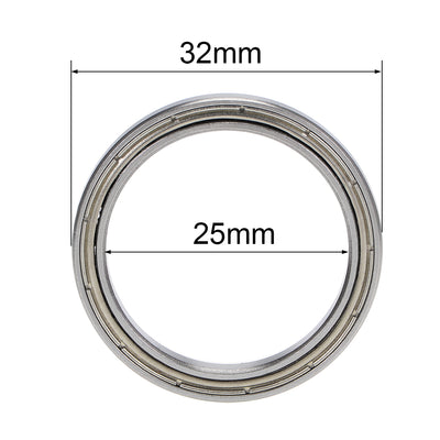 Harfington Uxcell Deep Groove Ball Bearings Thin Section Double Shield Chrome Steel ABEC1