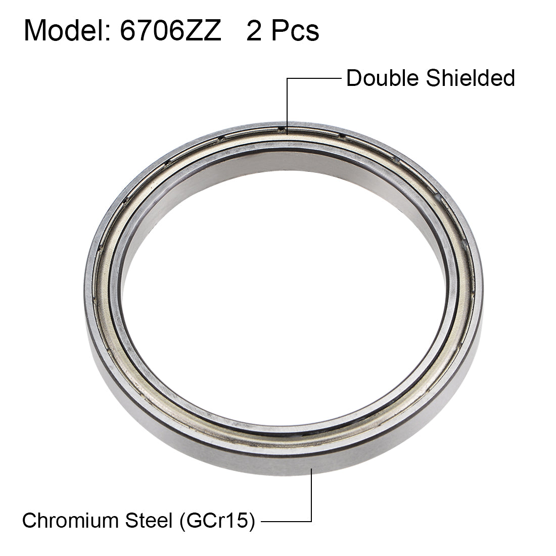 uxcell Uxcell Deep Groove Ball Bearings Thin Section Double Shield Chrome Steel ABEC1