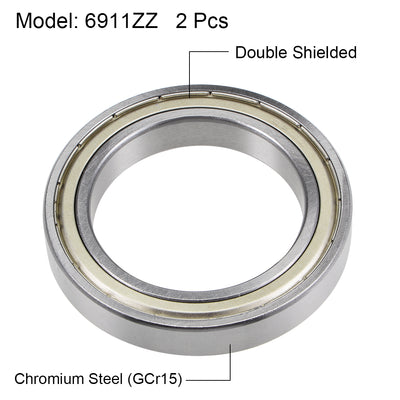 Harfington Uxcell Deep Groove Ball Bearings Thin Section Double Shield Chrome Steel ABEC1