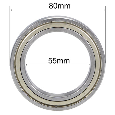 Harfington Uxcell Deep Groove Ball Bearings Thin Section Double Shield Chrome Steel ABEC1