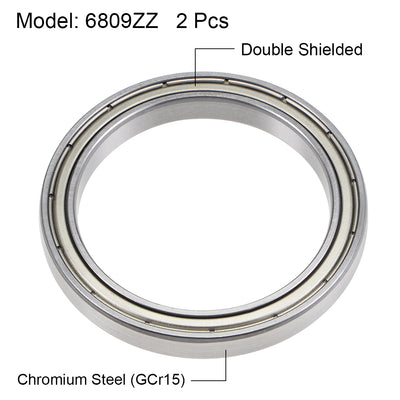 Harfington Uxcell Deep Groove Ball Bearings Thin Section Double Shield Chrome Steel ABEC1