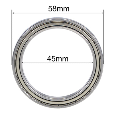 Harfington Uxcell Deep Groove Ball Bearings Thin Section Double Shield Chrome Steel ABEC1