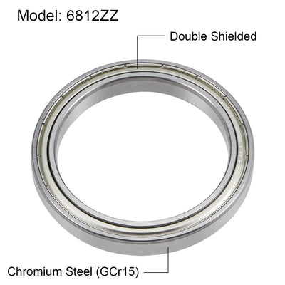 Harfington Uxcell Deep Groove Ball Bearings Thin Section Double Shield Chrome Steel ABEC1