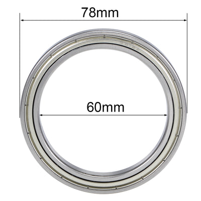 Harfington Uxcell Deep Groove Ball Bearings Thin Section Double Shield Chrome Steel ABEC1