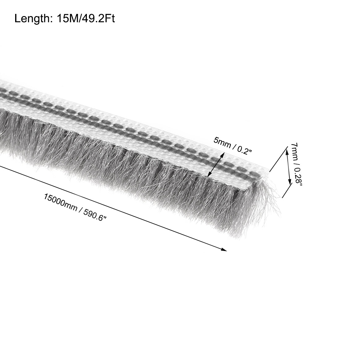 uxcell Uxcell Brush Weather Stripping, Card-Slot Seal Strip Pile Weatherstrip Door Sweep Brush for Door Window,