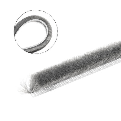 Harfington Uxcell Brush Weather Stripping, Card-Slot Seal Strip Pile Weatherstrip Door Sweep Brush for Door Window,