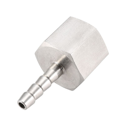 Harfington Uxcell Stainless Steel Barb Hose Fitting Connector Adapter 6mm Barbed x G1/2 Female Pipe 1Pcs