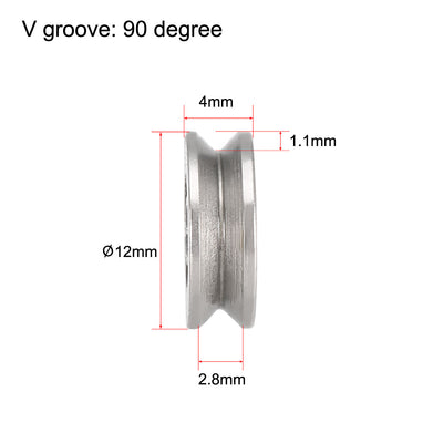 Harfington Uxcell V623ZZ Deep Groove Guide Pulley Rail Ball Bearings 3mmx12mmx4mm Double Metal Shielded Carbon Steel Bearings 20pcs