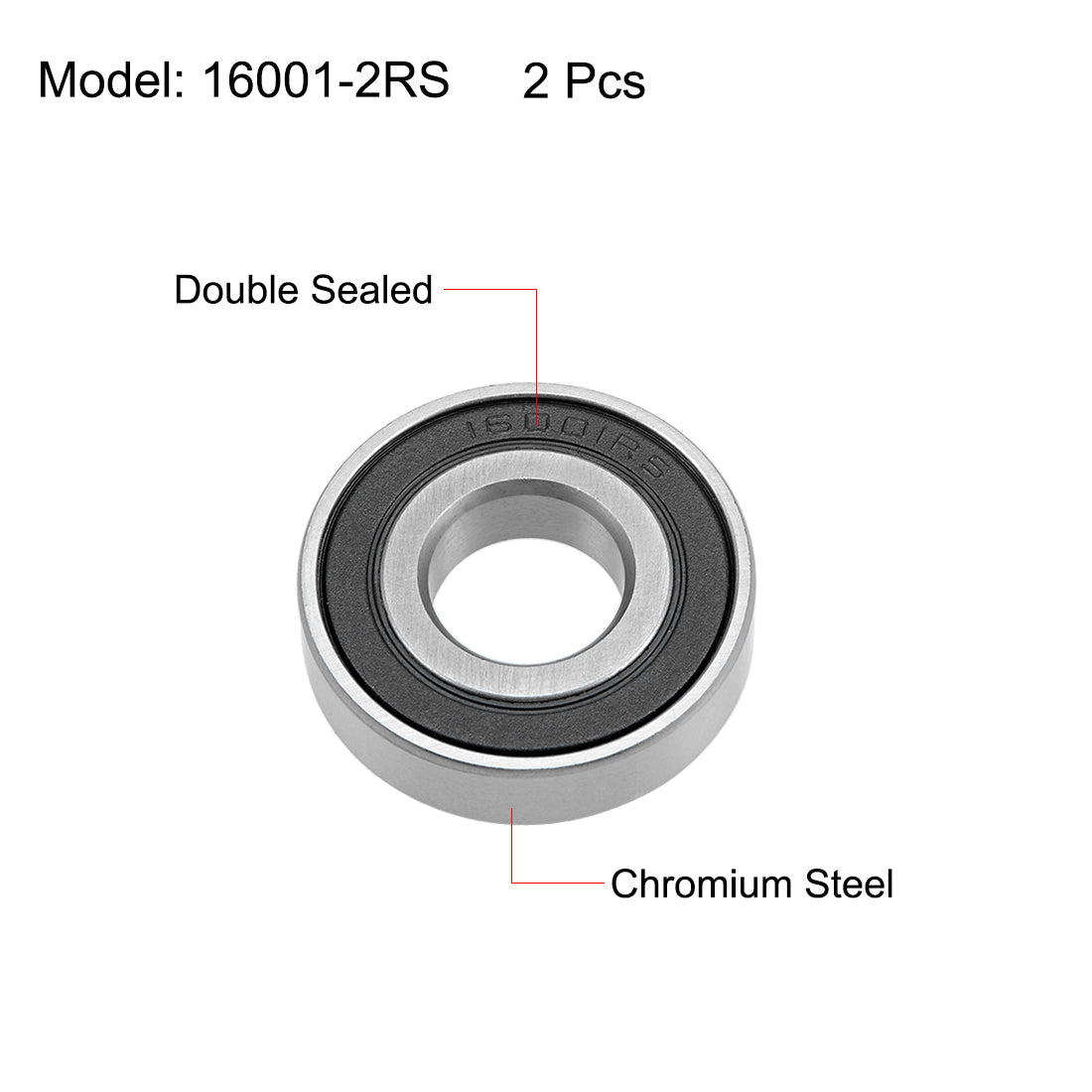 uxcell Uxcell Deep Groove Ball Bearings Double Seal Chrome Steel